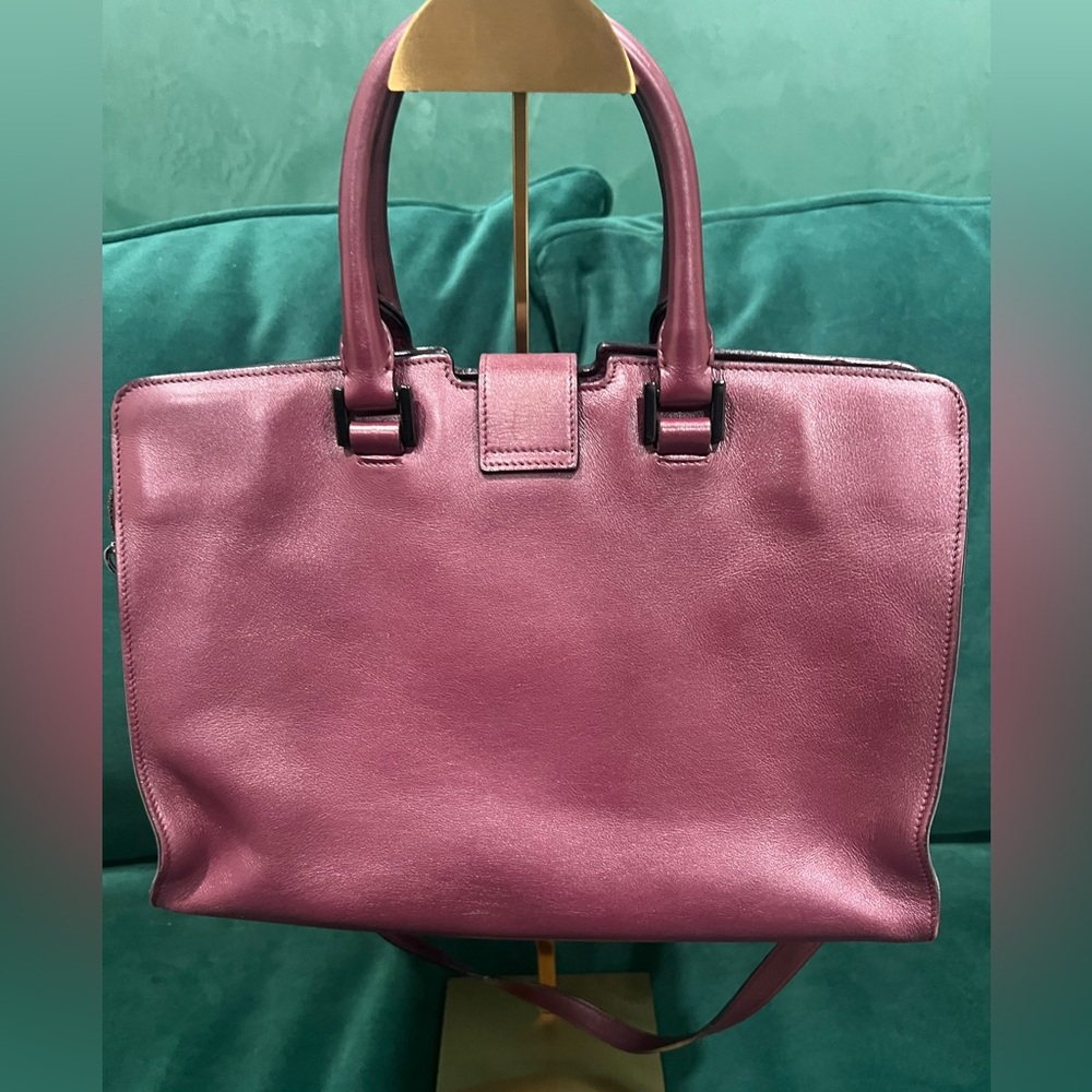 Yves Saint Laurent Cabas Maroon Leather Bag - Picture 9 of 10